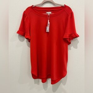 Cupio Bright Red Short Sleeve Top